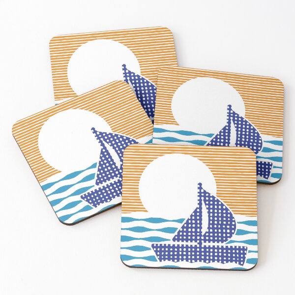 Item preview, Sea Scene Woodblock Print (Colour) designed and sold by STUDIO-72.