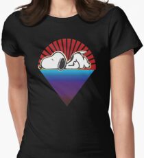 snoopy down under the stars Women's Fitted T-Shirt