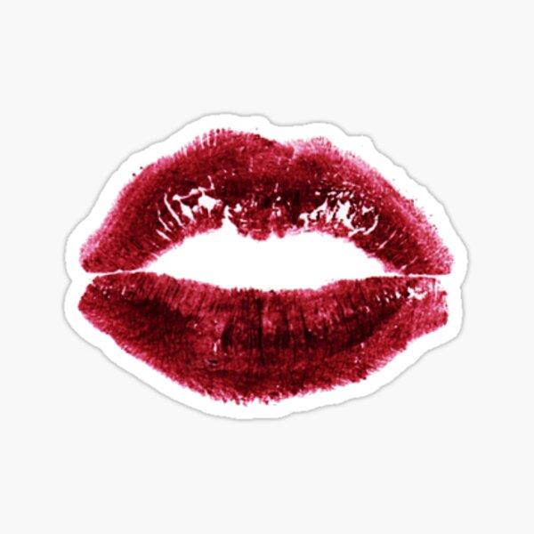 Roter Lippenstiftkuss Sticker