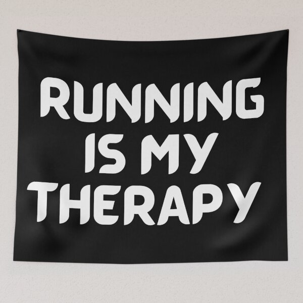 Item preview, Running Is My Therapy In White designed and sold by Indra Agrawal.