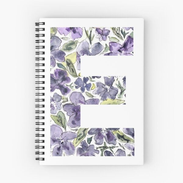 Item preview, Watercolor Purple Flowers Letter E designed and sold by vicnat.