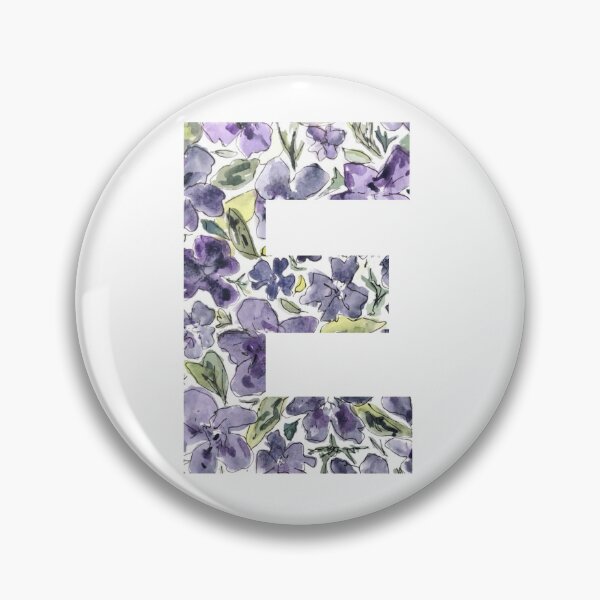 Item preview, Watercolor Purple Flowers Letter E designed and sold by vicnat.