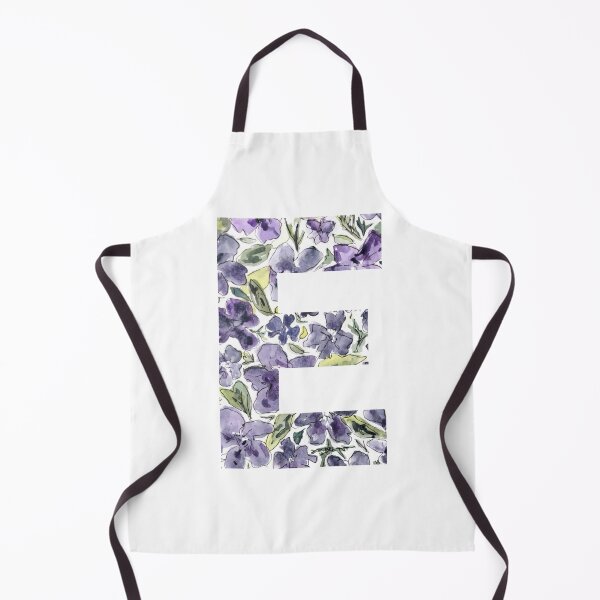 Item preview, Watercolor Purple Flowers Letter E designed and sold by vicnat.