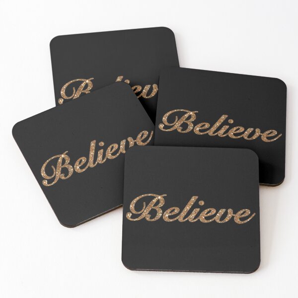 Item preview, Faux Gold Glitter Believe Script lettering,  designed and sold by MFGB-Creations.