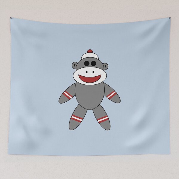 Item preview, Cute Sock Monkey On Blue designed and sold by Orchard Berry.