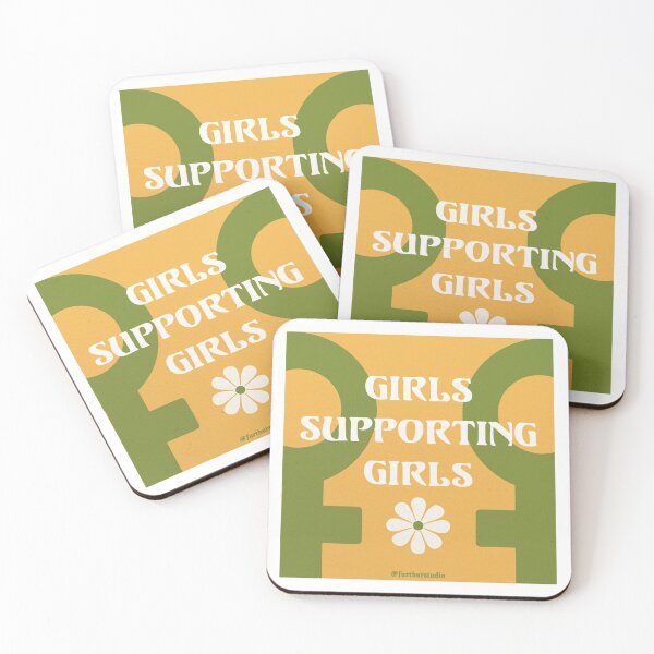 Item preview, Girls Supporting Girls Retro Feminist 70s Inspired Women's Empowerment Design designed and sold by furtherstudio.