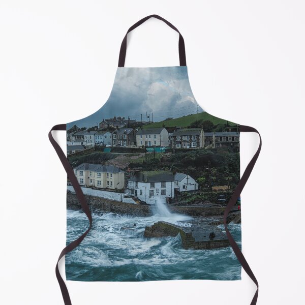 Item preview, Porthleven harbour storm from the cliffs designed and sold by kathleenjean.
