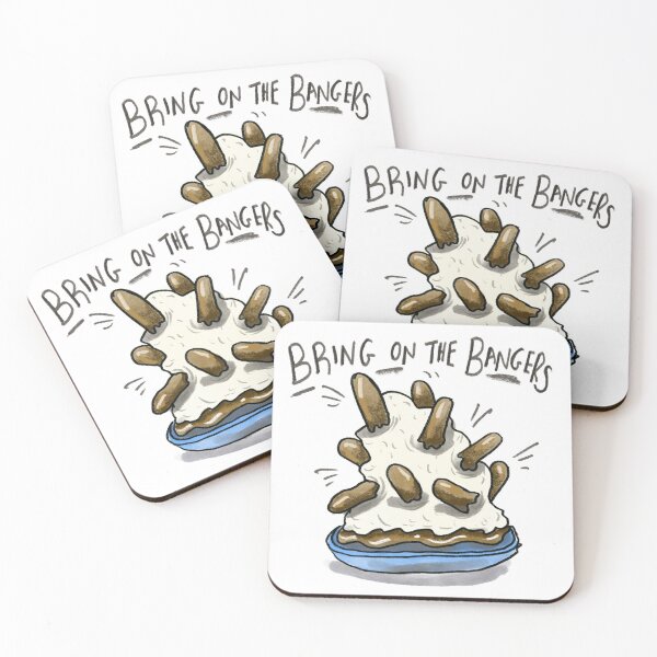 Item preview, Bring On The Bangers: sausages doodle design designed and sold by Hannah's  Doodles.