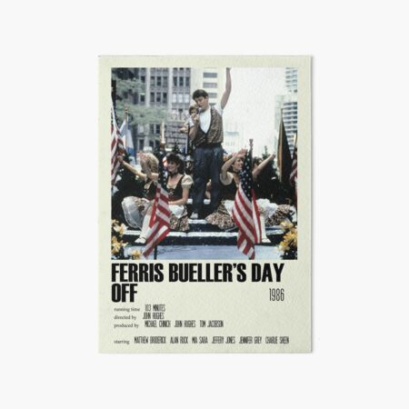 Ferris Bueller's Day Off Alternative Poster Art Movie Large (1) Art Board Print