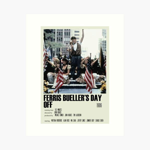 Ferris Bueller's Day Off Alternative Poster Art Movie Large (1) Art Print