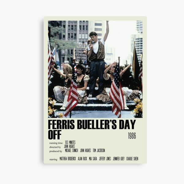 Ferris Bueller's Day Off Alternative Poster Art Movie Large (1) Canvas Print