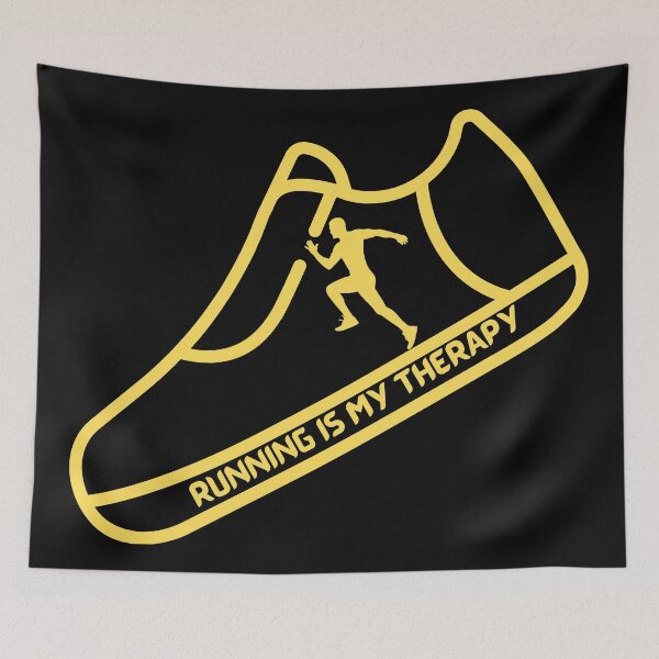 Item preview, Running Is My Therapy In Yellow designed and sold by Indra Agrawal.