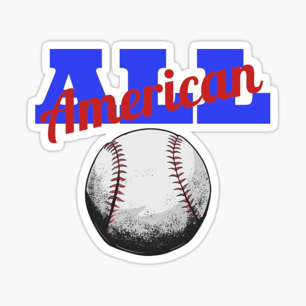 All American Baseball red white and blue Sticker Duvet Sticker