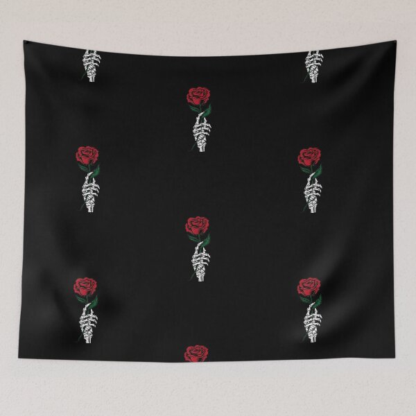 Item preview, Rose Flower Gift - White Skeleton Hand Holding a Red Rose T-Shirt designed and sold by PrintexDesigns.