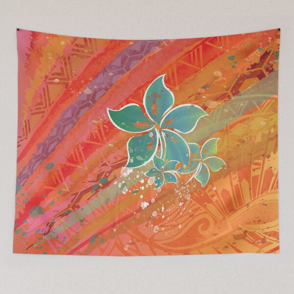 Item preview, Hawaiian Rainbow Abstract Tribal Floral designed and sold by sunnthreads.