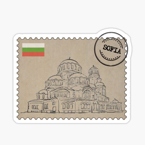 Sofia Bulgaria Postage Stamp Sticker For Sale By Gina Driada Redbubble