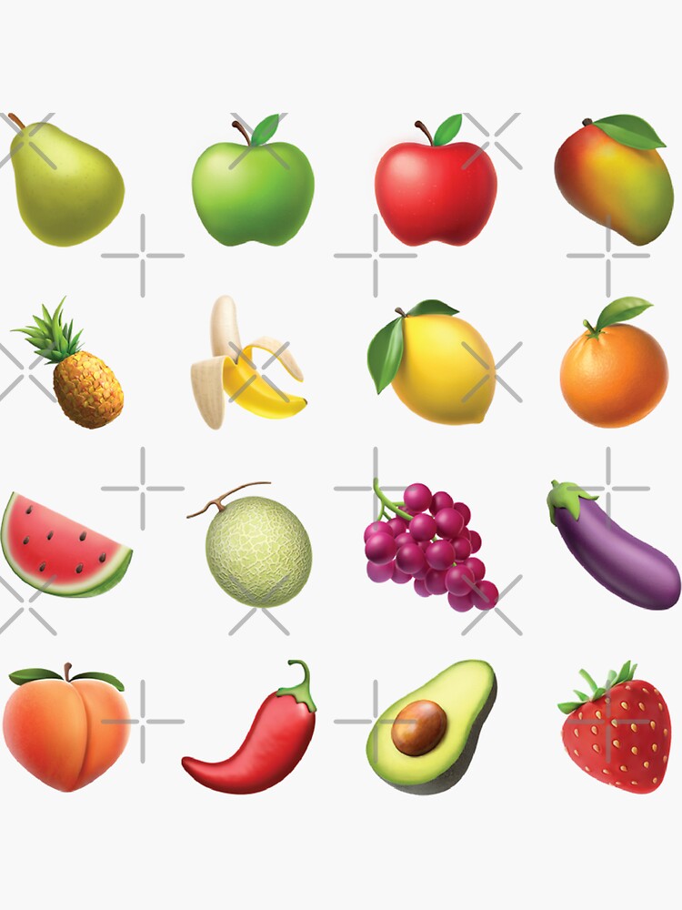"Fruits Emojis pack" Sticker for Sale by graphicnology Redbubble