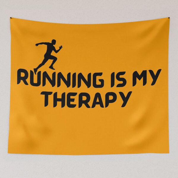 Item preview, Running Is My Therapy Black designed and sold by Indra Agrawal.