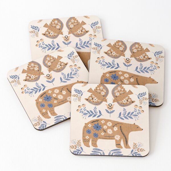 Item preview, Norwegian Folk Art | Scandinavian Folk Art | Modern Farmhouse | Swedish Folk Art | Woodland Animal | Nordic Wall Art designed and sold by Gallerisa.