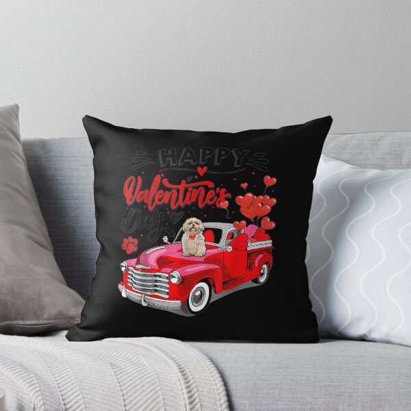 Item preview, Shih Tzu Red Truck Valentines Day Funny Dog Gift T-Shirt designed and sold by PrintexDesigns.