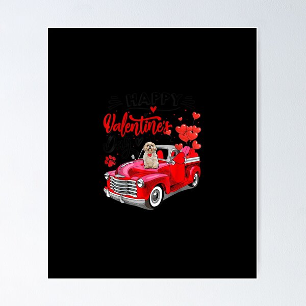 Item preview, Shih Tzu Red Truck Valentines Day Funny Dog Gift T-Shirt designed and sold by PrintexDesigns.