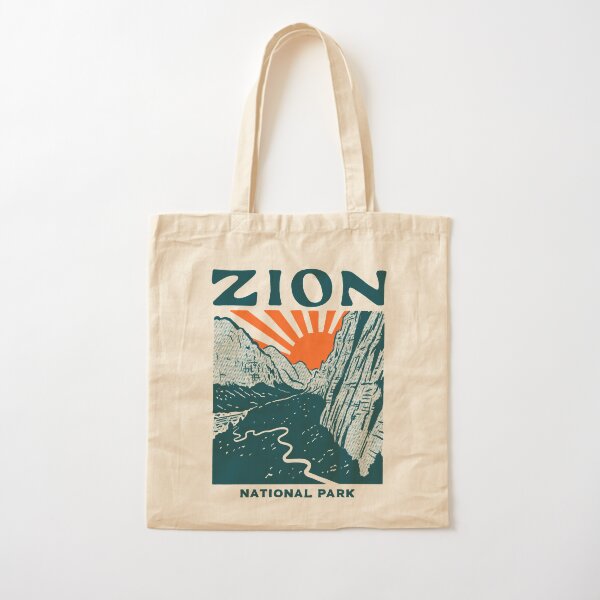 Vintage Zion National Park Cotton Tote Bag