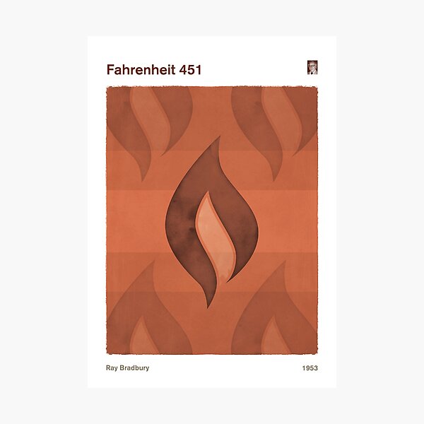 Item preview, Fahrenheit 451, Ray Bradbury Dystopian Sci-Fi Art for Book Lovers designed and sold by RedHillPrints.