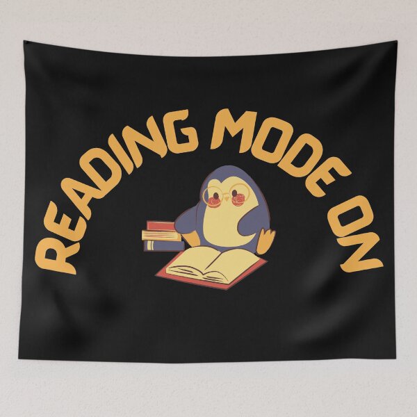 Item preview, Reading Mode On, Bookish Penguin designed and sold by Indra Agrawal.