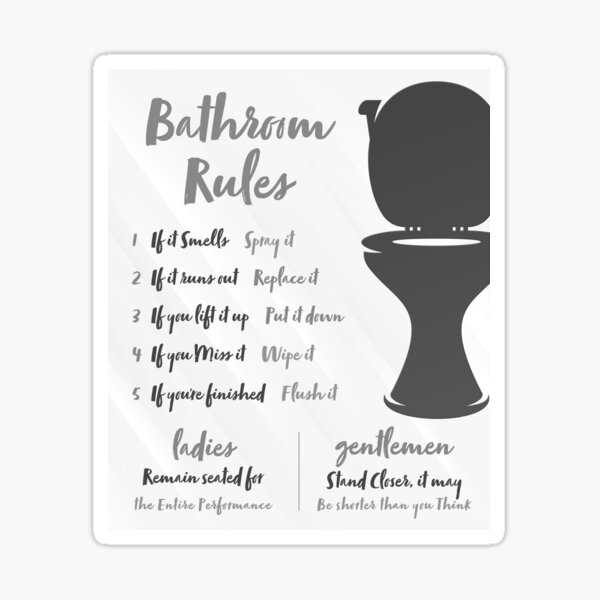 Toilet Rules Stickers Redbubble