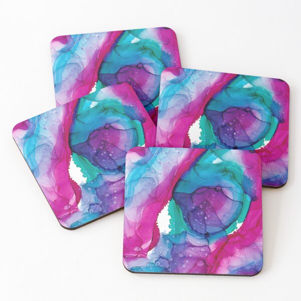 Item preview, Pink Purple Blue Abstract 2121 Alcohol Ink Painting by Herzart designed and sold by herzart.