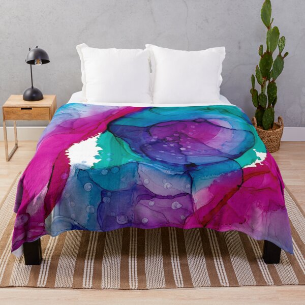 Item preview, Pink Purple Blue Abstract 2121 Alcohol Ink Painting by Herzart designed and sold by herzart.