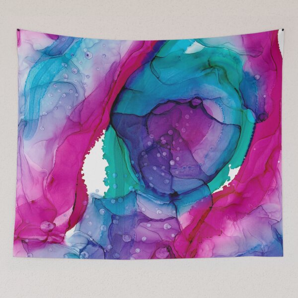 Item preview, Pink Purple Blue Abstract 2121 Alcohol Ink Painting by Herzart designed and sold by herzart.