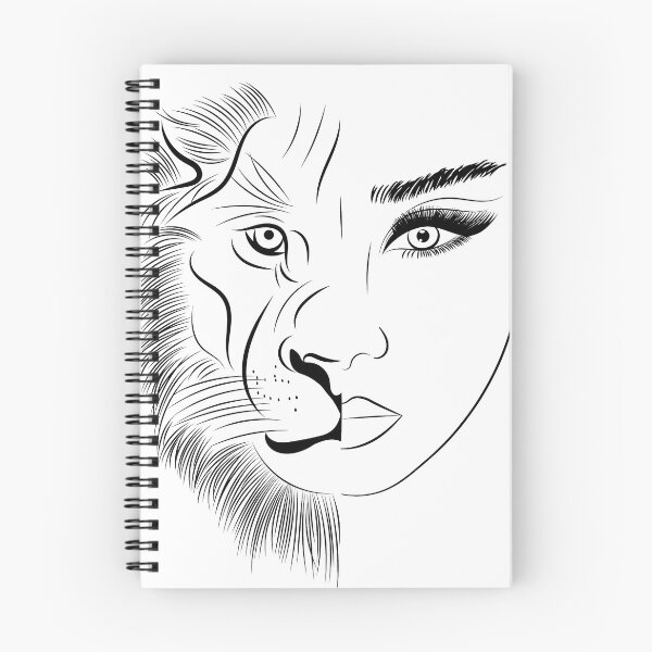 Item preview, Lion girl black and white design, strong woman  designed and sold by KissedbyArt.