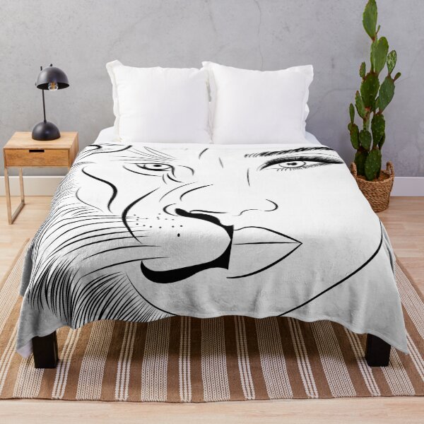 Item preview, Lion girl black and white design, strong woman designed and sold by KissedbyArt.