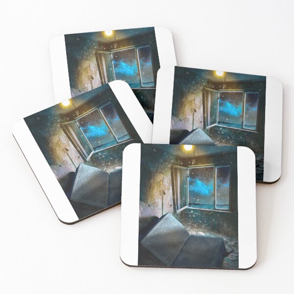 Item preview, Photoshop Composite of an Old Book inside a Broken Room in the middle of the Night Blue Sky designed and sold by dreamline-designs.