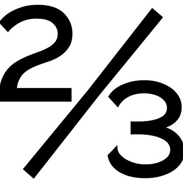 Simple 2/3 fraction, two thirds math | Sticker