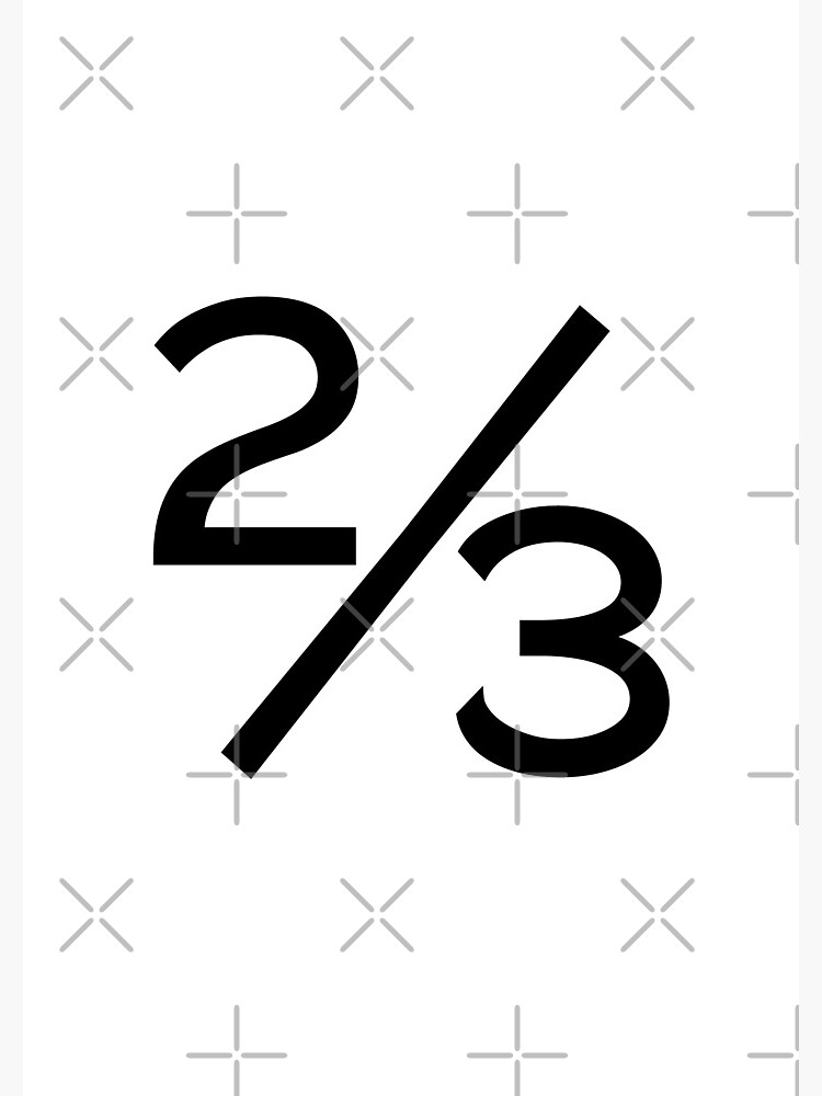 Simple 2/3 fraction, two thirds math