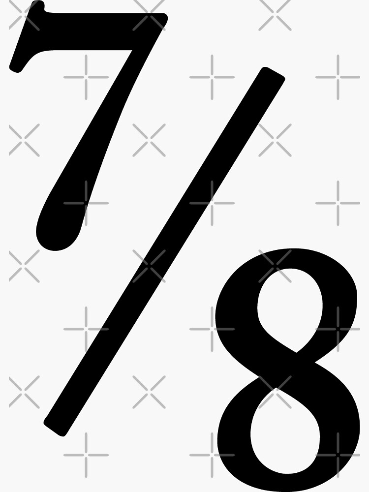 Pegatina «7/8 fracción, siete octavos de matemáticas» de Swaygo | Redbubble