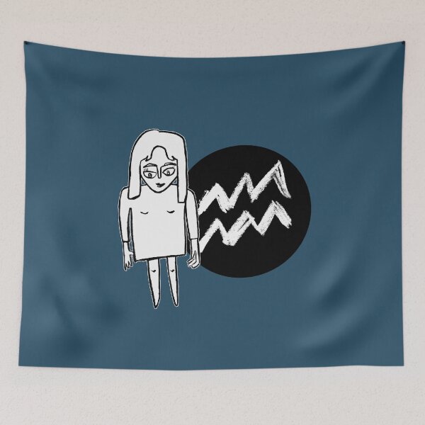 Item preview, Aquarius Zodiac Woman, Aquarius Girl designed and sold by badlydrawnbabe.
