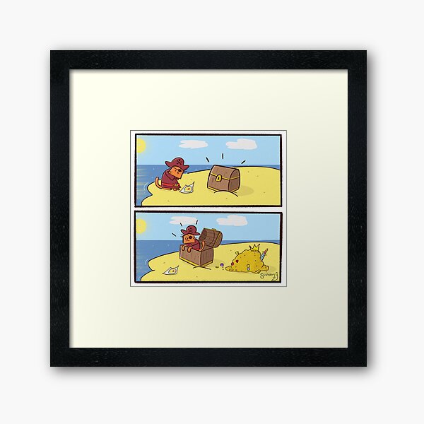 Scribbly G Pirate Kitty Comic Framed Art Print