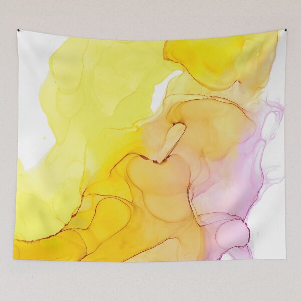Item preview, Pink, Orange, and Yellow Abstract 2121 Alcohol Ink Painting by Herzart designed and sold by herzart.