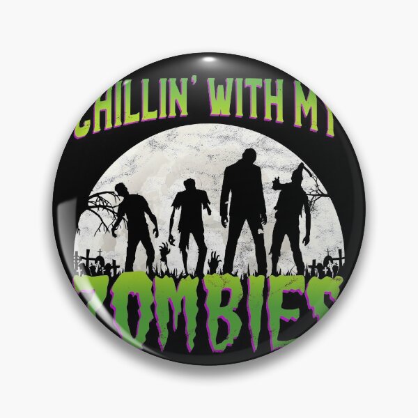 Item preview, Chillin with my zombies - full moon Halloween designed and sold by majuga.