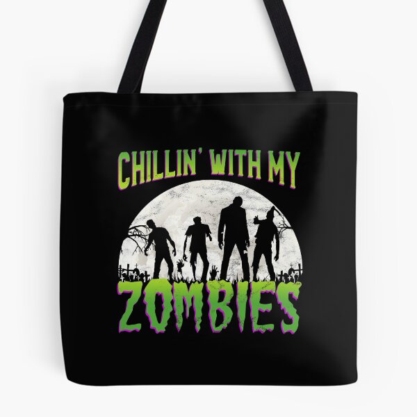 Item preview, Chillin with my zombies - full moon Halloween designed and sold by majuga.