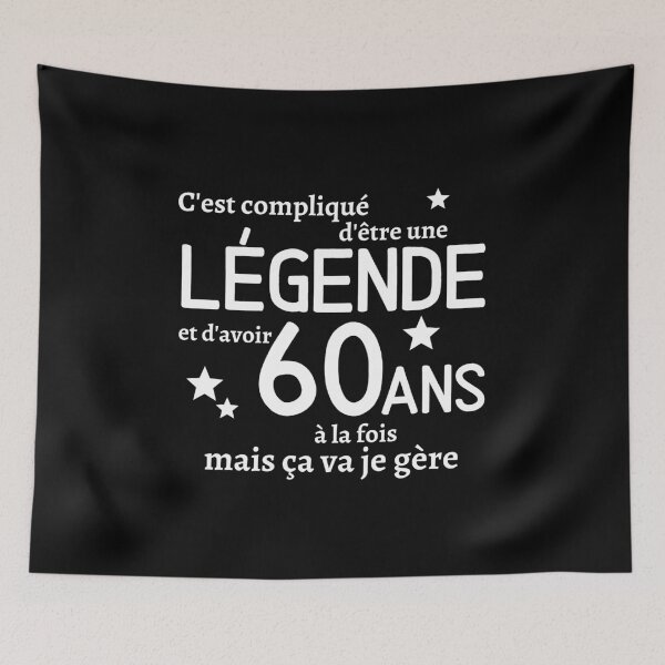 Aperçu de l'œuvre Etre une légende et avoir 60 ans cadeau humour créée et vendue par TeeJfm.