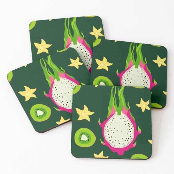 Item preview, Dragonfruit kiwi starfruit pattern designed and sold by nadiachamorra.