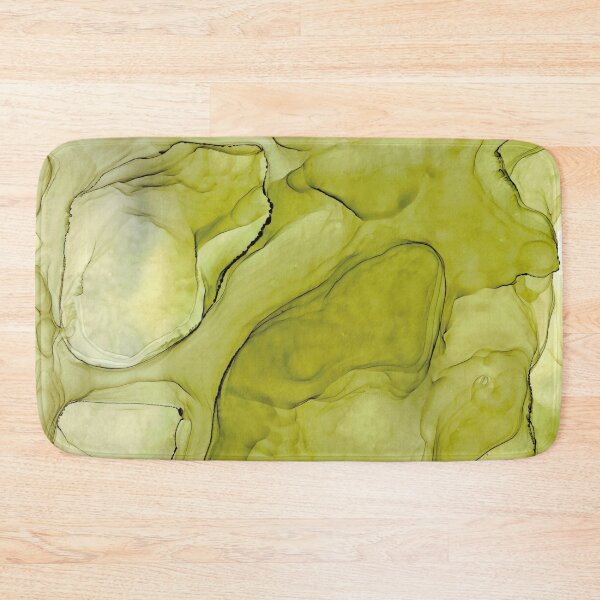 Item preview, Olive Green Abstract 2121 Alcohol Ink Painting by Herzart designed and sold by herzart.