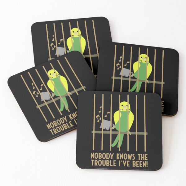 Item preview, Innocent budgie behind bars, green designed and sold by Cevetan.