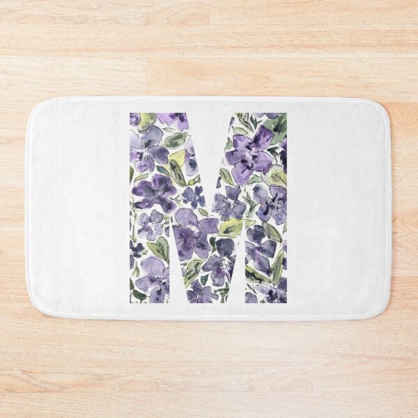 Item preview, Watercolor Purple Flowers Letter M designed and sold by vicnat.