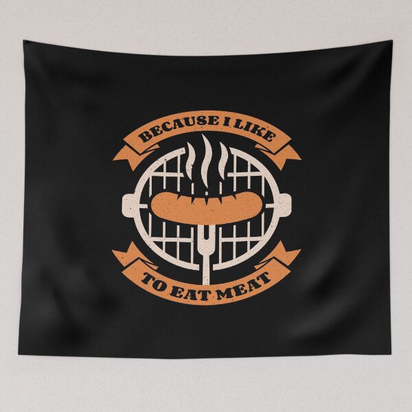 Item preview, Because I Like To Eat Meat Cow Grill BBQ Meme designed and sold by MooonTees.