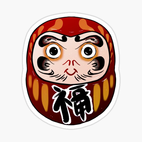 Japanese Anime Modern Daruma Doll art' Sticker